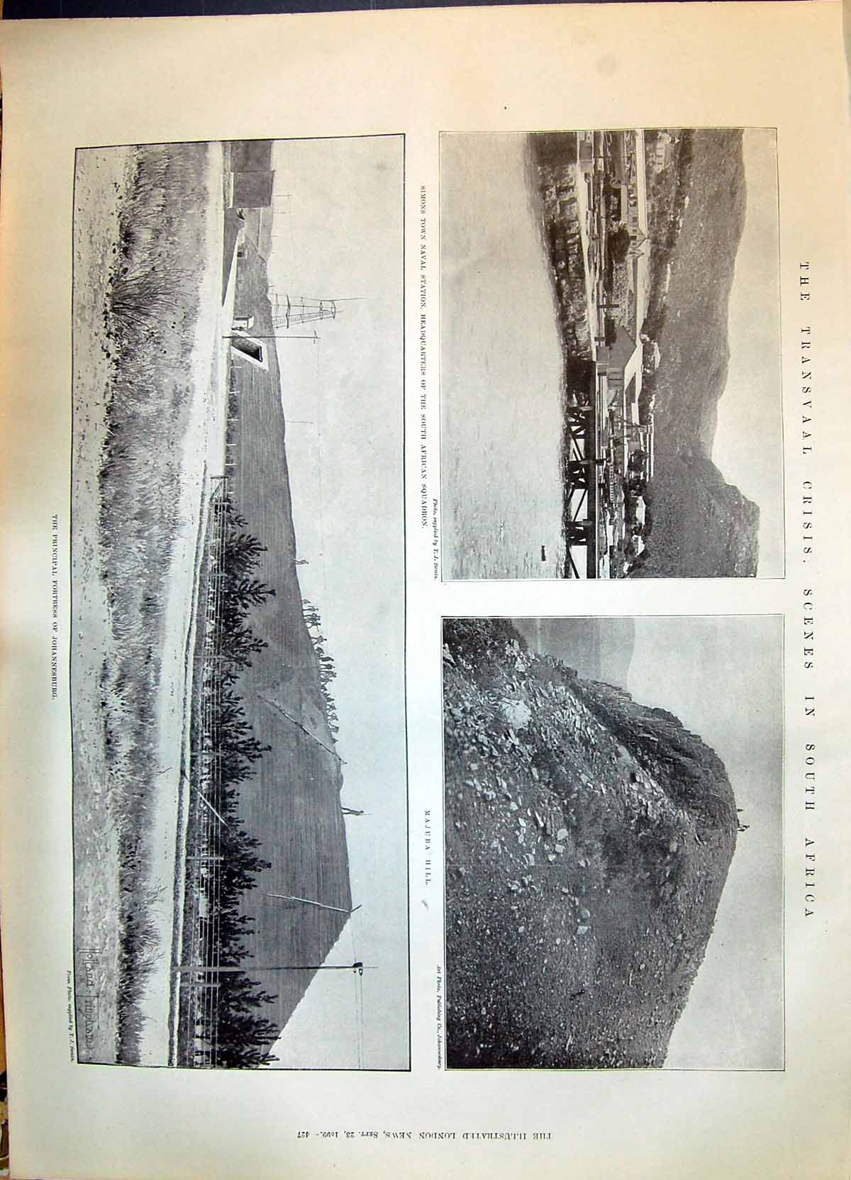 Old 1899 Transvaal War Simons Majuba Hill Fortress Johannesburg Mafek Victorian