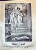 Antique Old Print 1899 Advertisement Swan White-Floating Soap Lady Bathing 19th