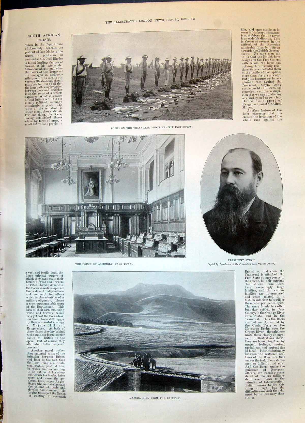 Old 1899 Majuba Hill House Assembly Cape Town Boers Steyn Dreyfus Vil Victorian
