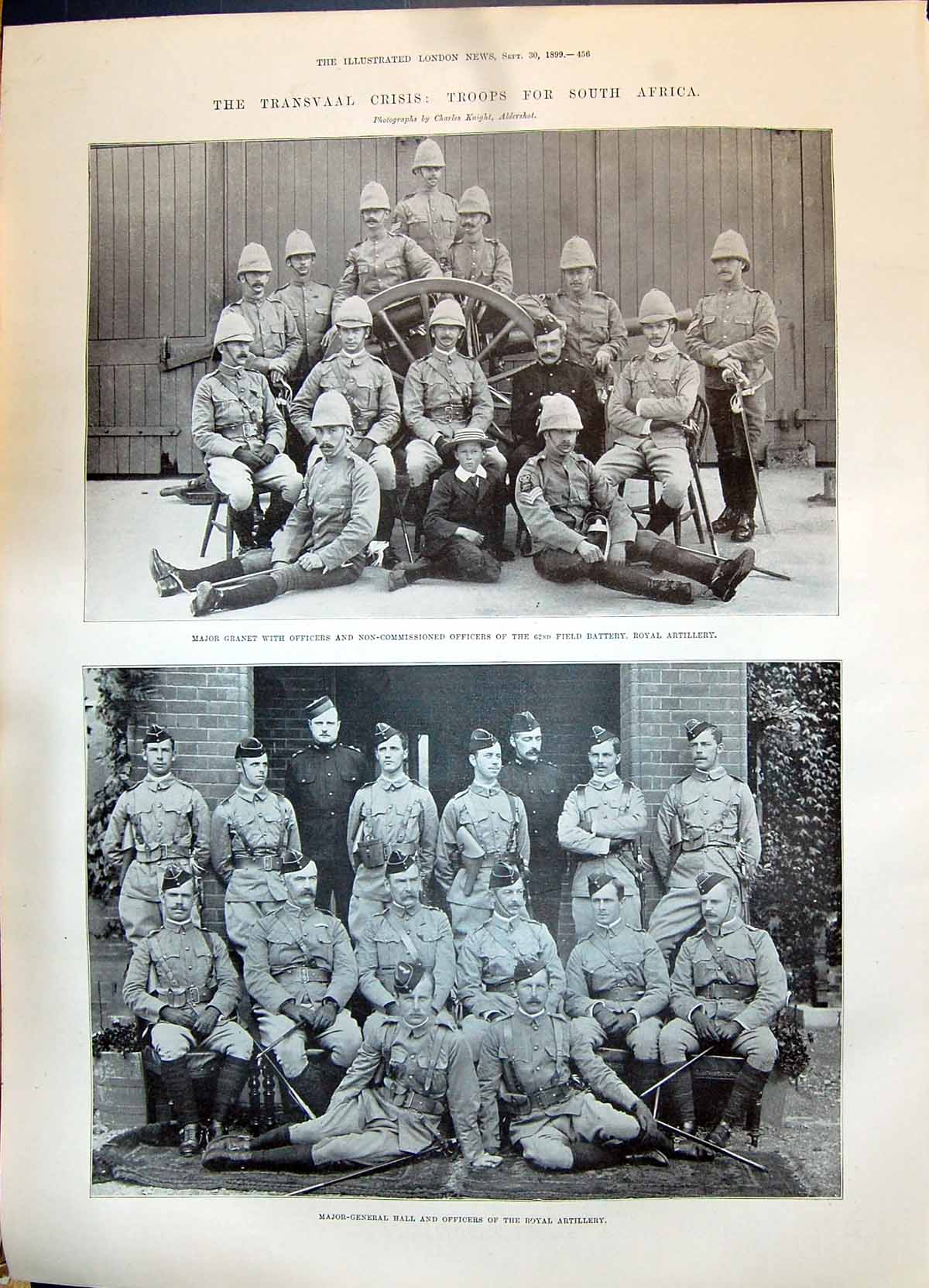 Old 1899 Transvaal War Africa Major Granet Hall Royal Artillery Ayrto Victorian