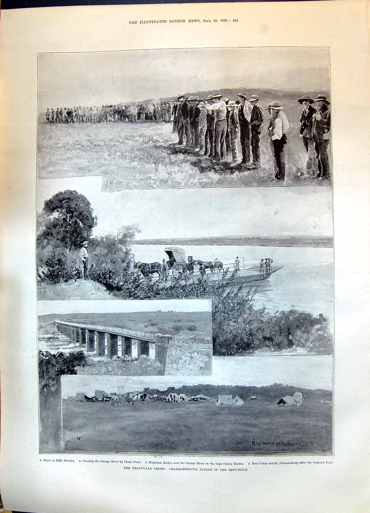 Old 1899 Transvaal War Boers Orange River Hopetoun Bridge Charleston Victorian