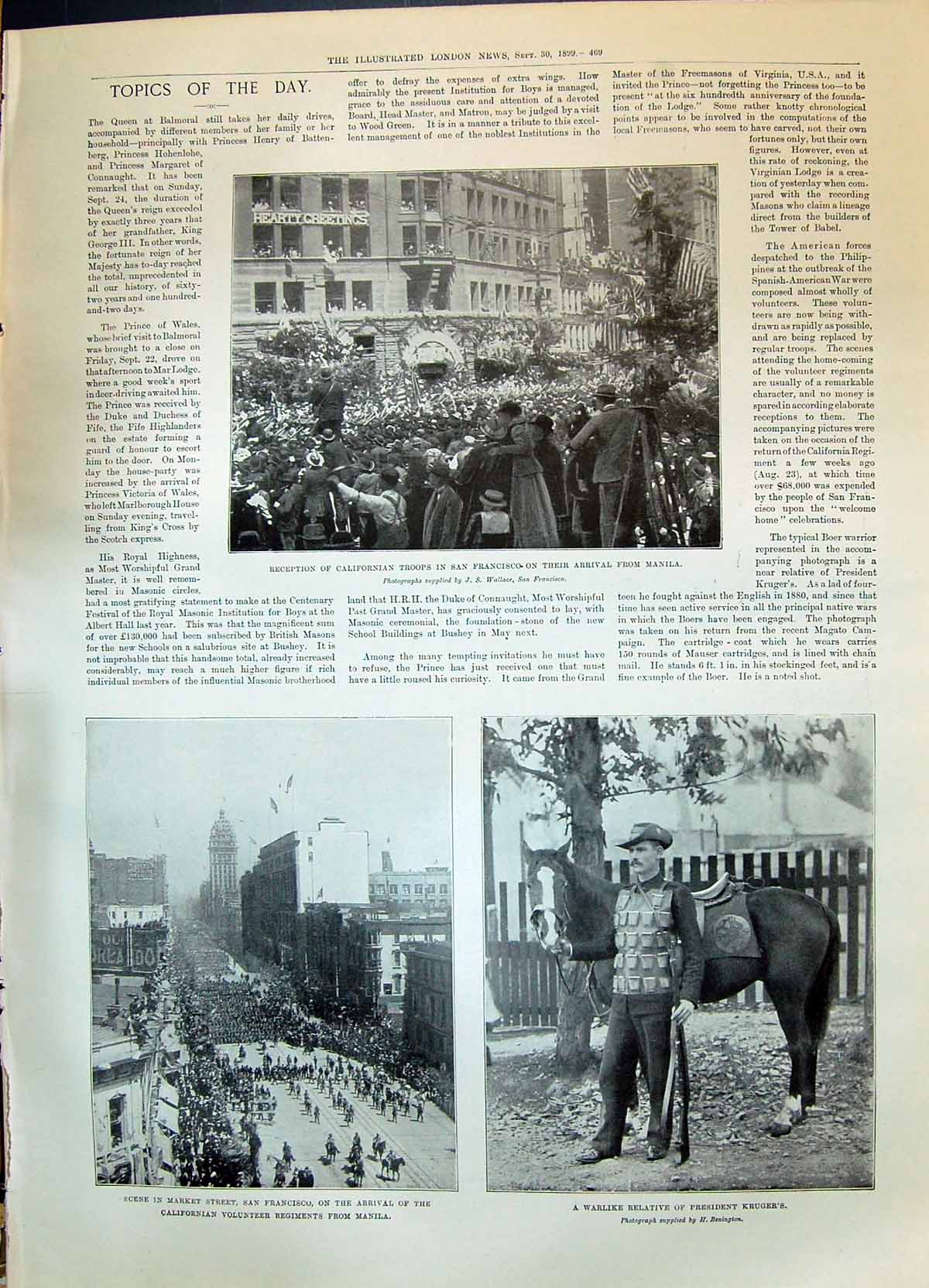 Old Print 1899 Californian Siers San Francisco Kruger Melita Ship Koe Lu 19th