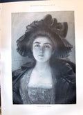 Old Antique Print 1899 Beautiful Woman Manon Lynch Ladies Fashion Dresses 19th