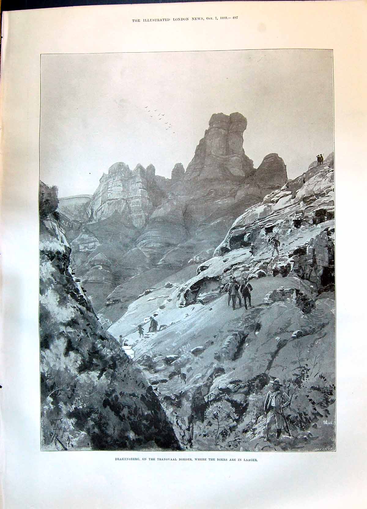 Old 1899 Drakensberg Transvaal Boers Laager War Transport Waggon Fiel Victorian