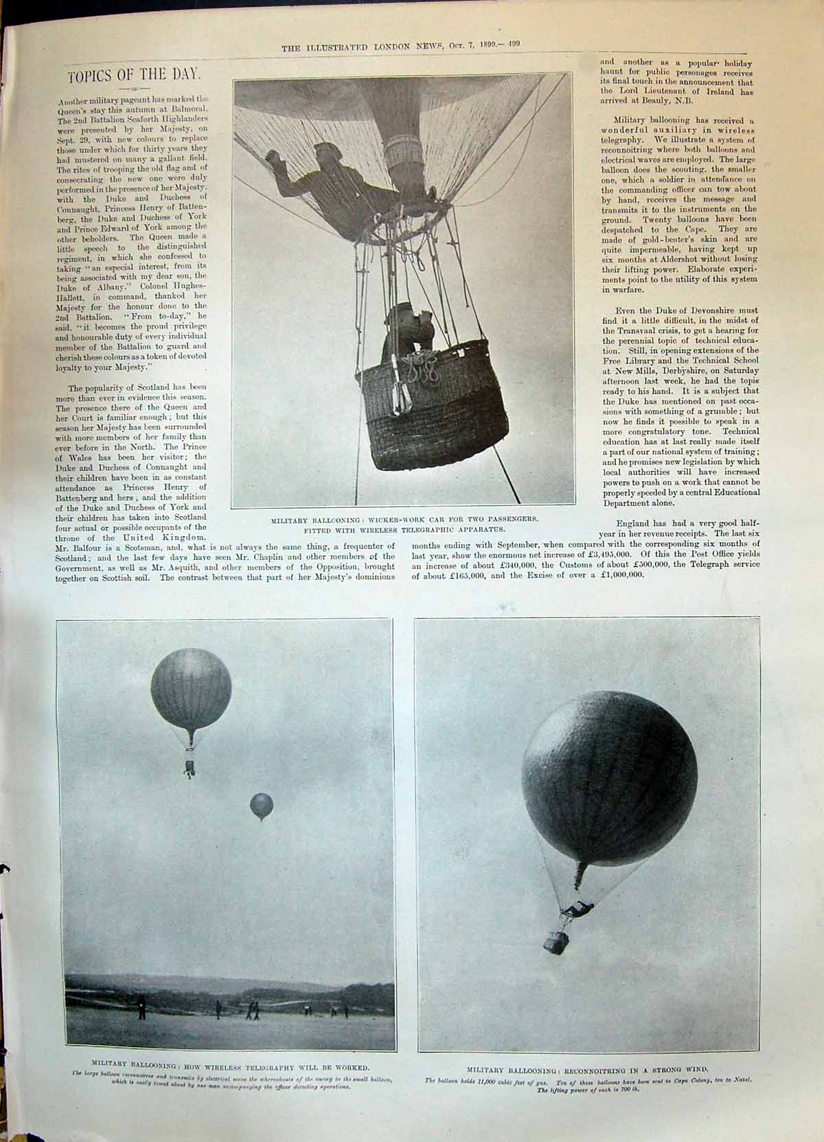 Old 1899 Military Balloon Wireless Telegraph Charles Neufeld Prison B Victorian