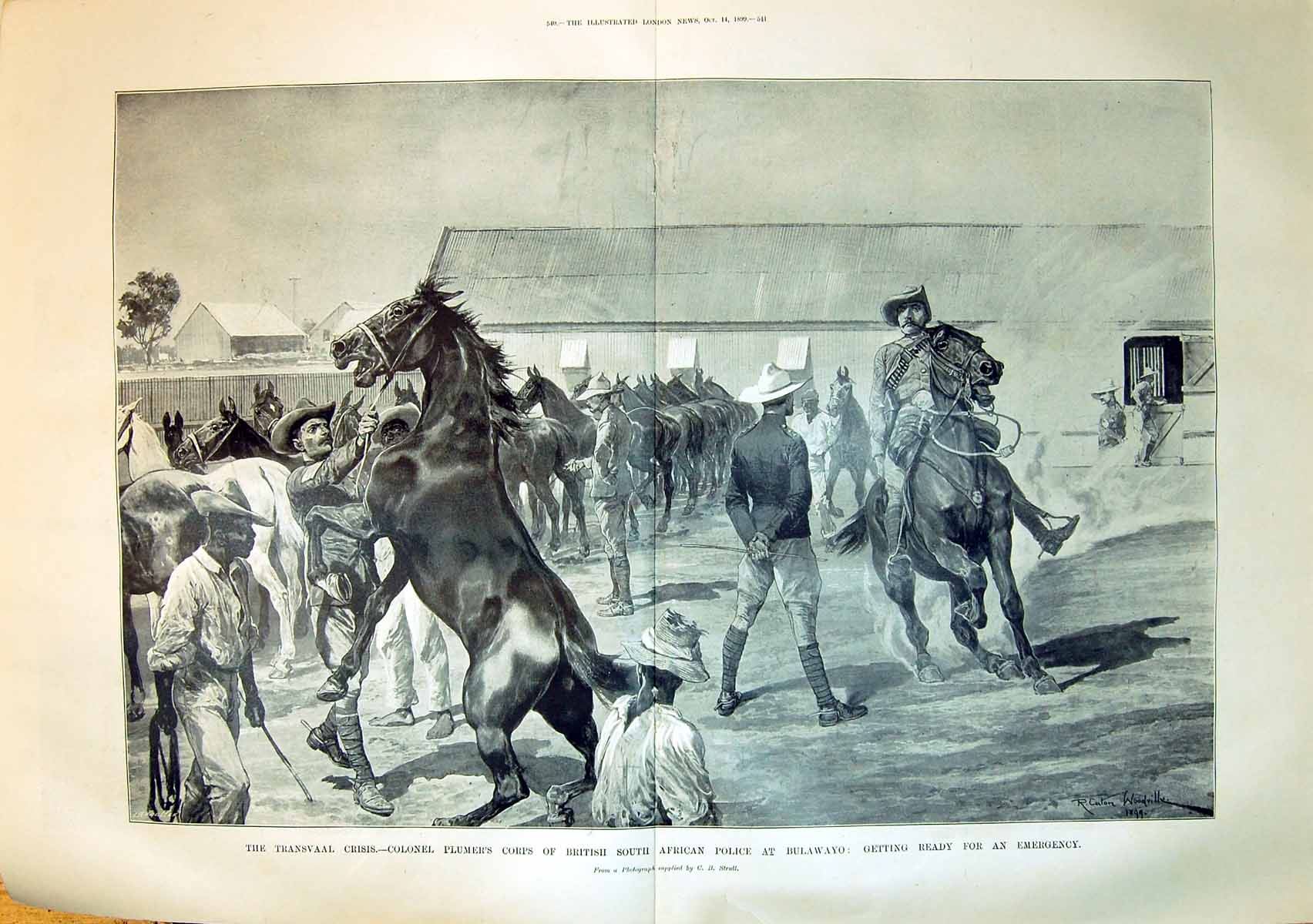 Old 1899 Transvaal War Colonel Plumer British African Police Buluwayo 19th