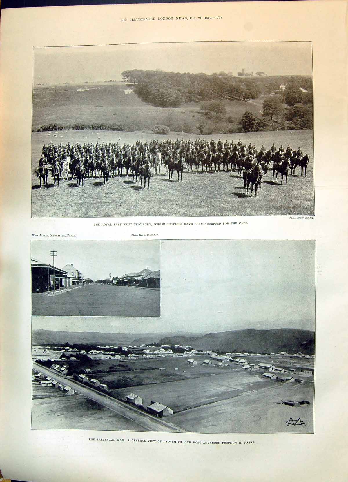 Old 1899 Transvaal War Ladysmith Natal Kent Yeomanry Fraser Skene Tro Victorian