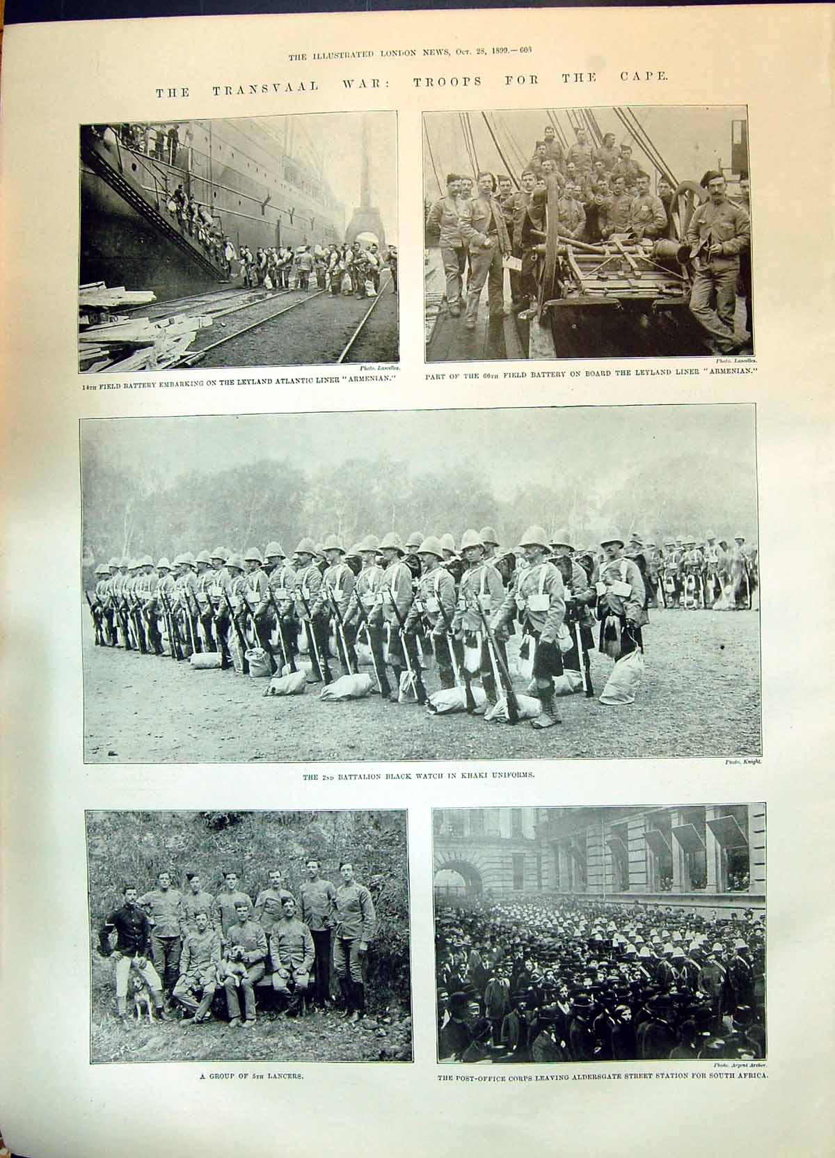 Old 1899 Transvaal War Black Watch Khaki Uniforms Lancers Post-Office Victorian