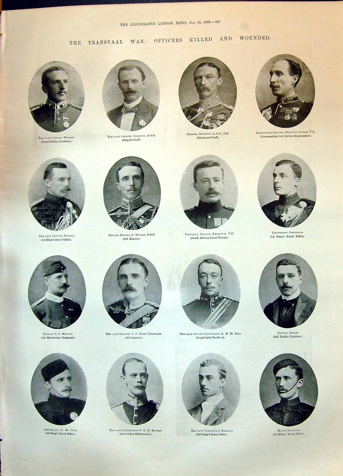 Old 1899 Transvaal War Brooke Nesbitt Hill Murray Barnett Johnstone S Victorian