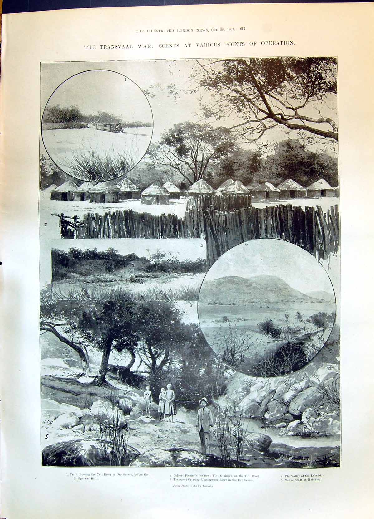 Old 1899 Transvaal War Train Tati River Pinnier Fort Grainger Lobasti Victorian