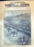 Original Old Antique Print 1899 War Siers Scots Greys Horses Review Order 19th