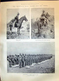 Old Print 1899 Transvaal War Hussar Scout Welsh Siers Naval Brigade Blue 19th