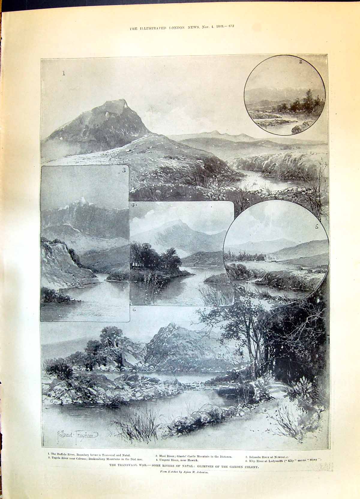 Old 1899 Transvaal War Natal Garden Colony Buffalo River Mooi Ladysmi Victorian