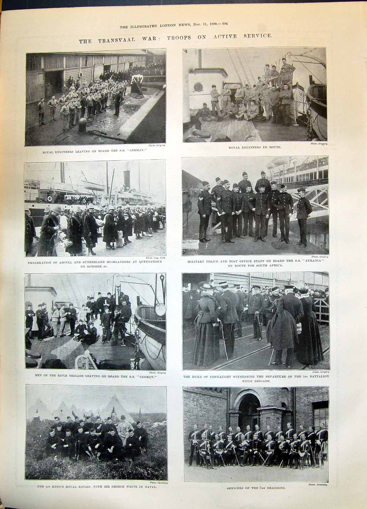 Old 1899 Transvaal War Ships German Argyll Highlanders Connaught Mary Victorian