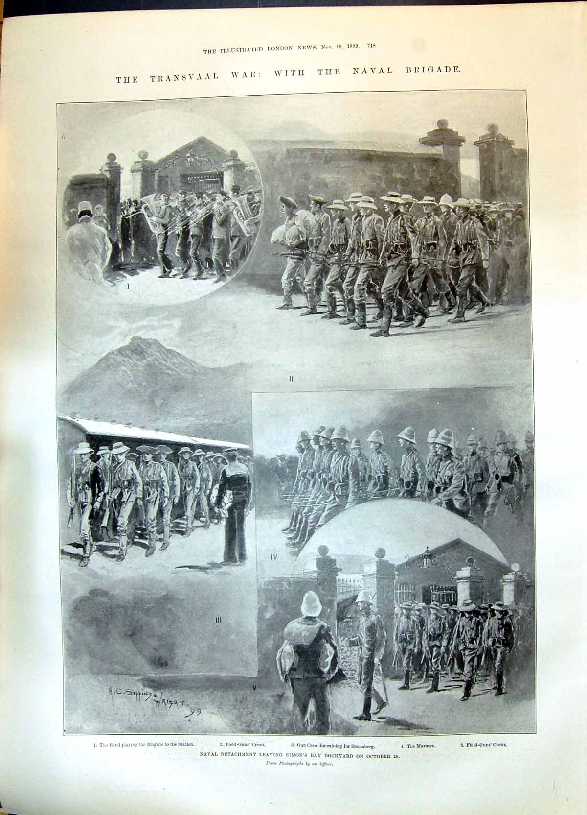 Old 1899 Transvaal War Naval Brigade Simon'S Bay Dockyard Kennedy Fle Victorian