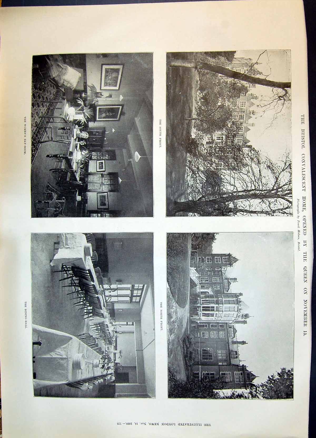 Old 1899 Bristol Convalescent Home Architecture Dining Hall Womens Da Victorian