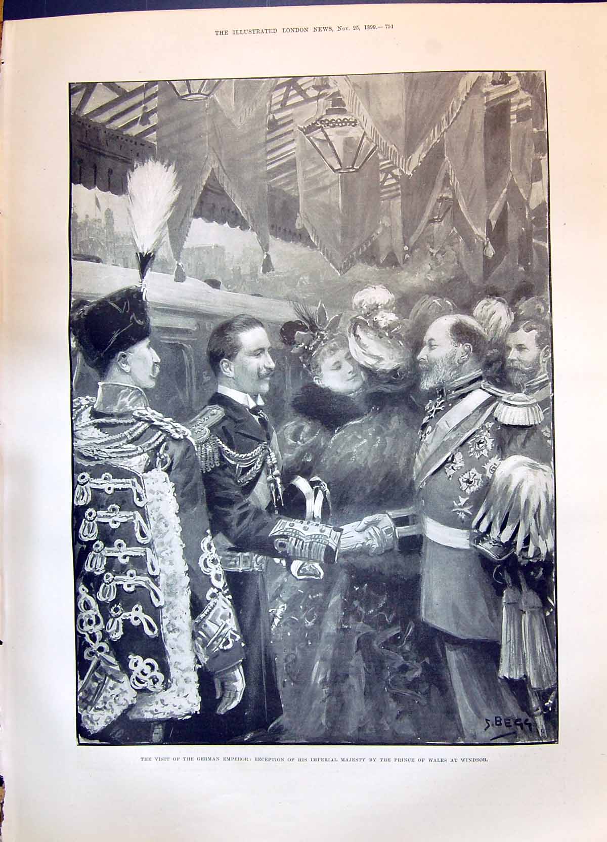 Old 1899 German Emperor Prince Wales Windsor Marchioness Salisbury Po Victorian