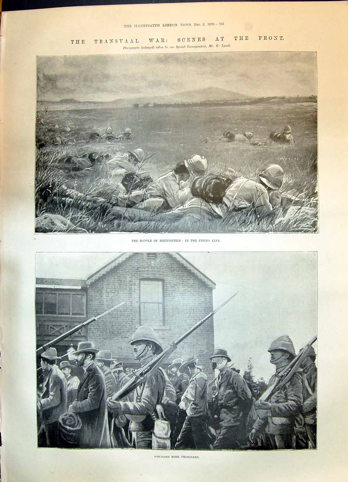Old 1899 Transvaal War Battle Rietfontein Boer Prisoners Ambulance Cr Victorian