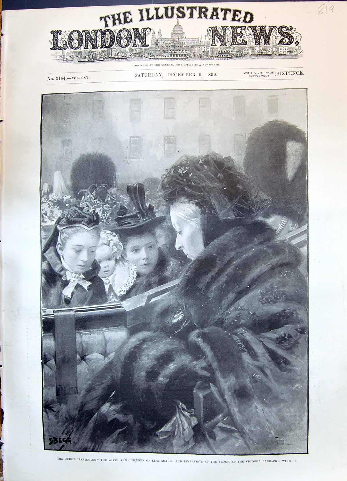 Old 1899 Queen Victoria Wives Children Life Guards Reservists Barrack Victorian