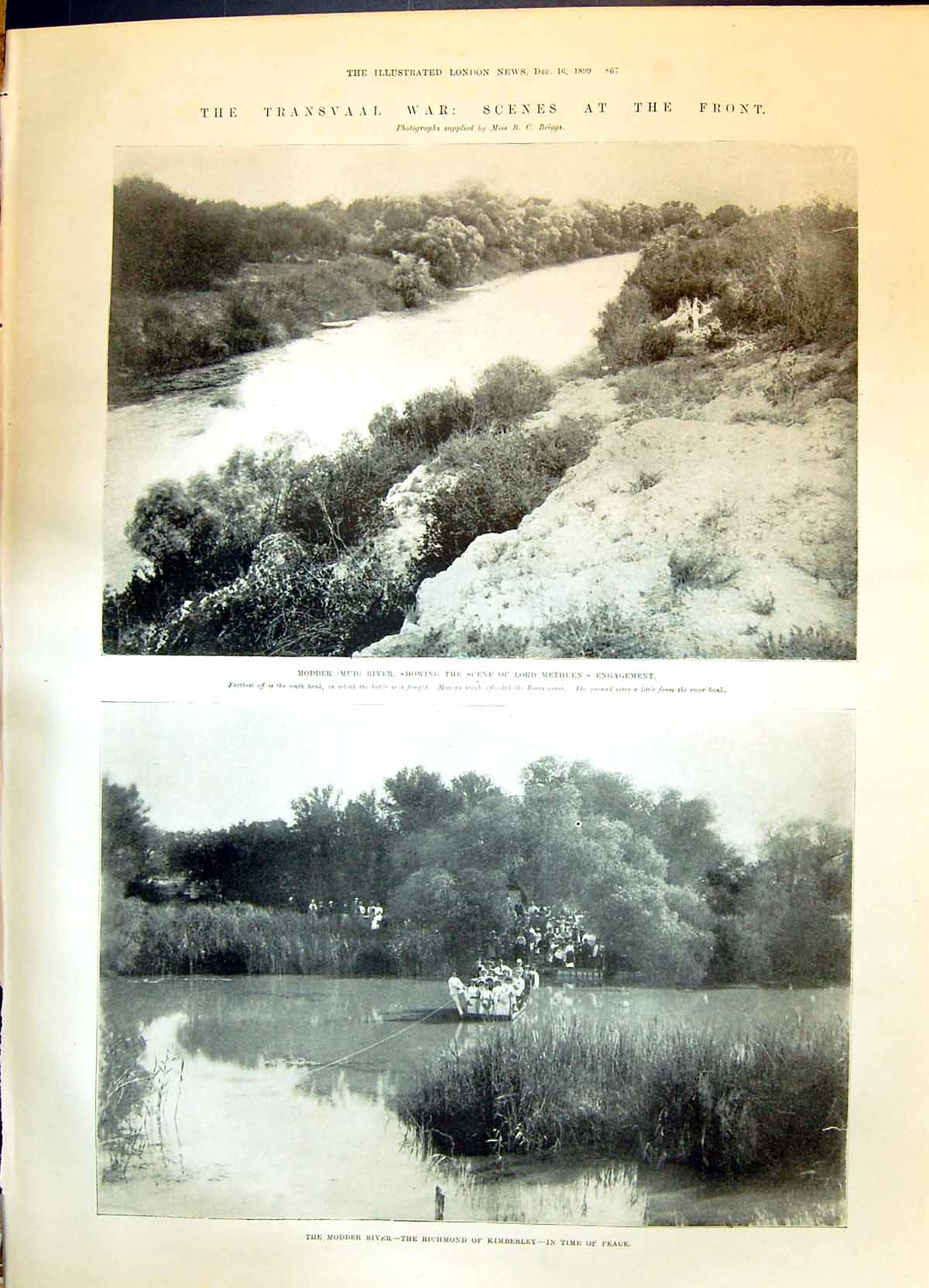 Old 1899 Transvaal War Modder River Lord Methuen Richmond Kemberley O Victorian