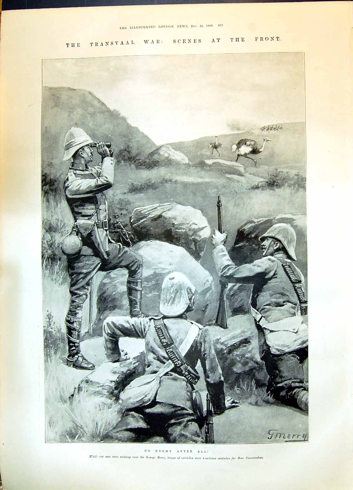 Old Print 1899 Transvaal War Siers Estcourt Drumhead Kaffir Spies Genera 19th