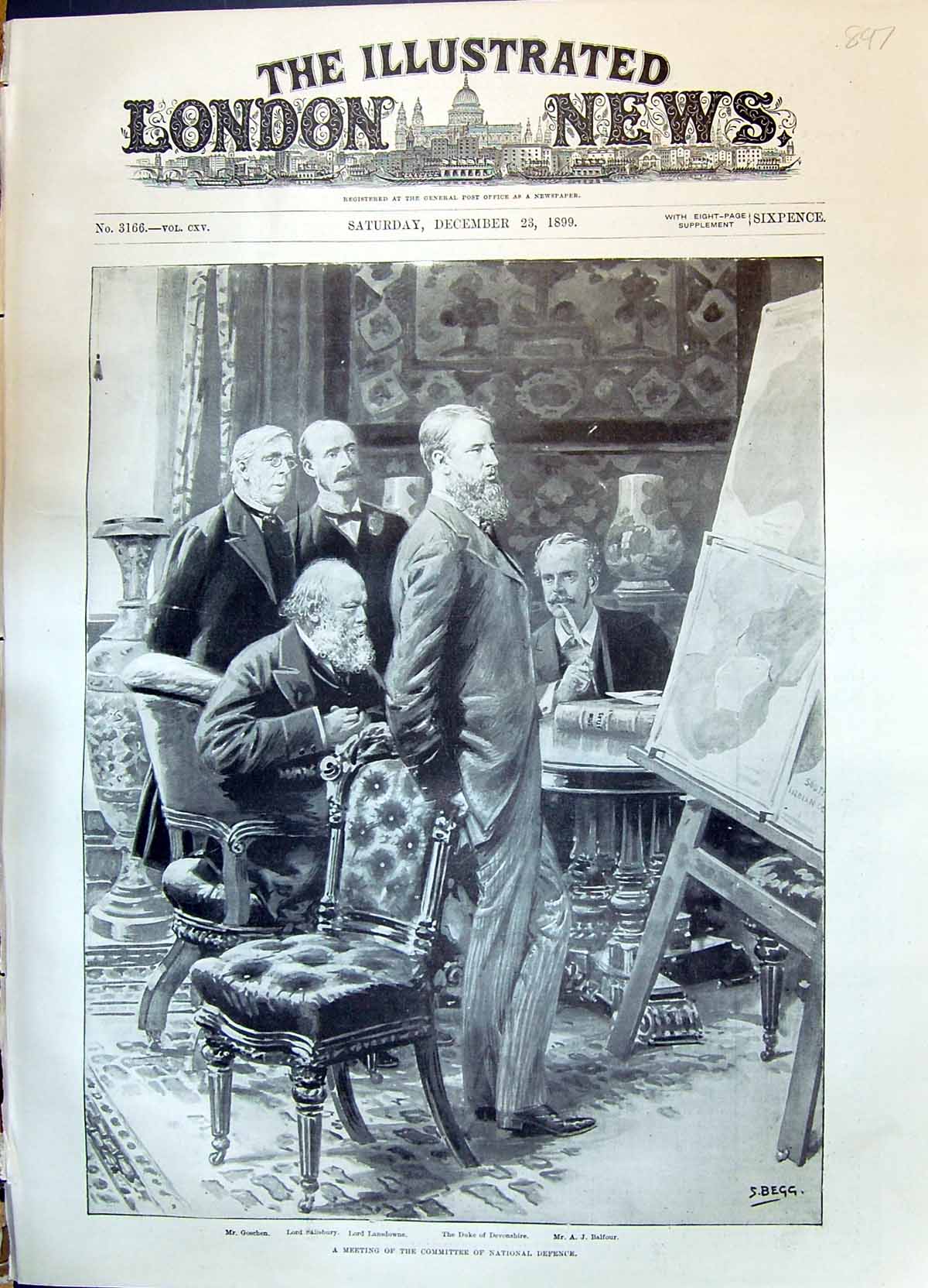 Old 1899 Committee National Defence Goschen Salisbury Lansdowne Balfo Victorian