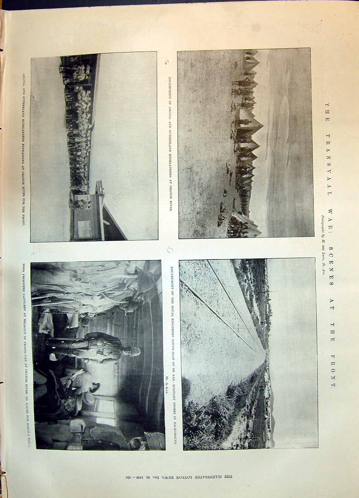 Old 1899 Transvaal War Argyll Sutherland Highlanders War Orange River Victorian