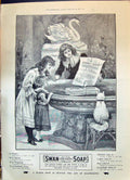 Old 1899 Advertisement Swan White Floating Soap Children Fountain Cat Victorian