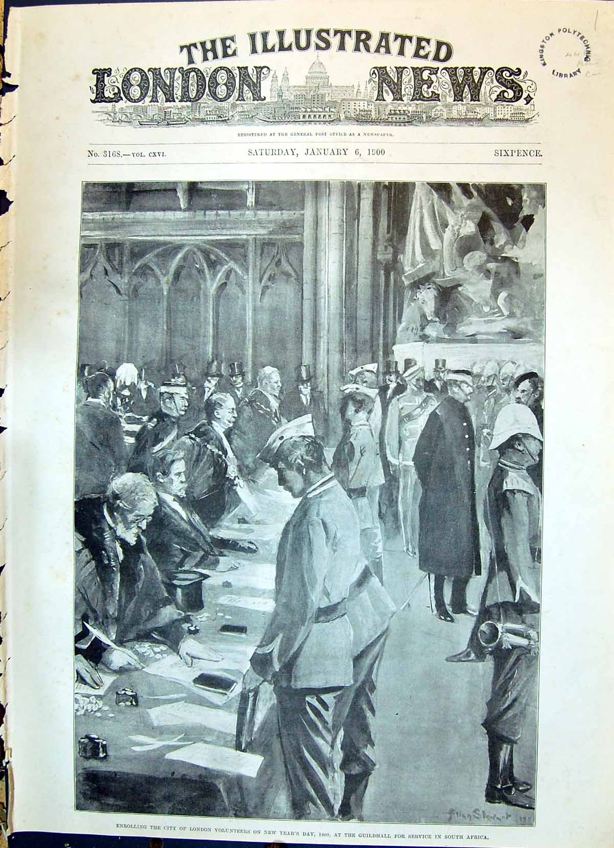 Old 1900 Enrolling City London Volunteers Guildhall Service South Afr Victorian