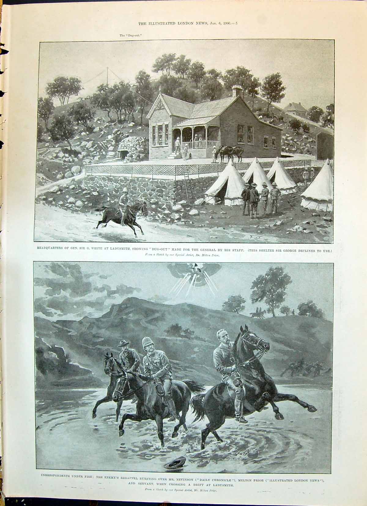 Old 1900 War White Ladysmith Dug-Out Nevinson Melton Prior Drift Cric Victorian