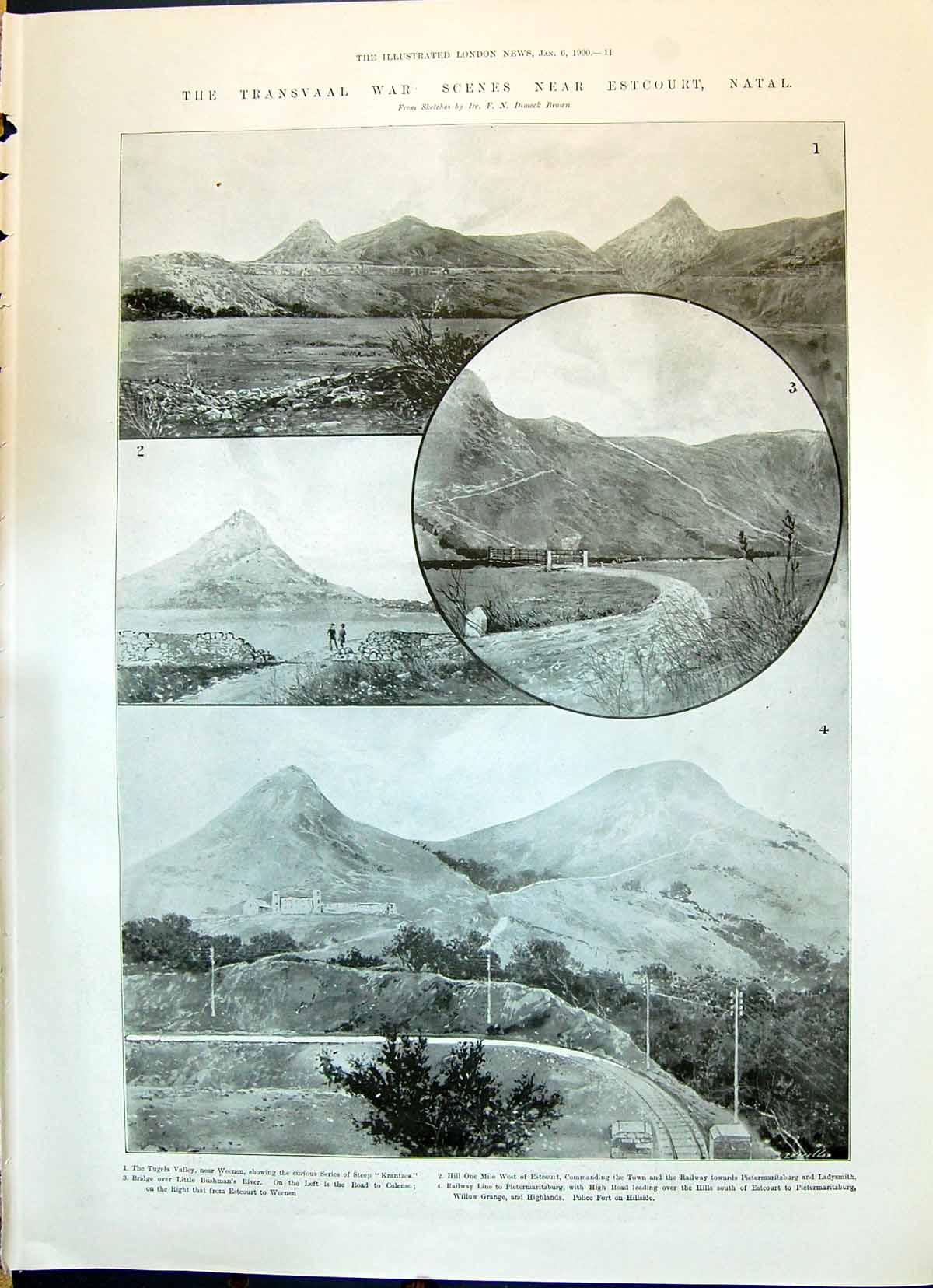 Old 1900 Transvaal War Estcourt Natal Tugela General French Prince'S Victorian