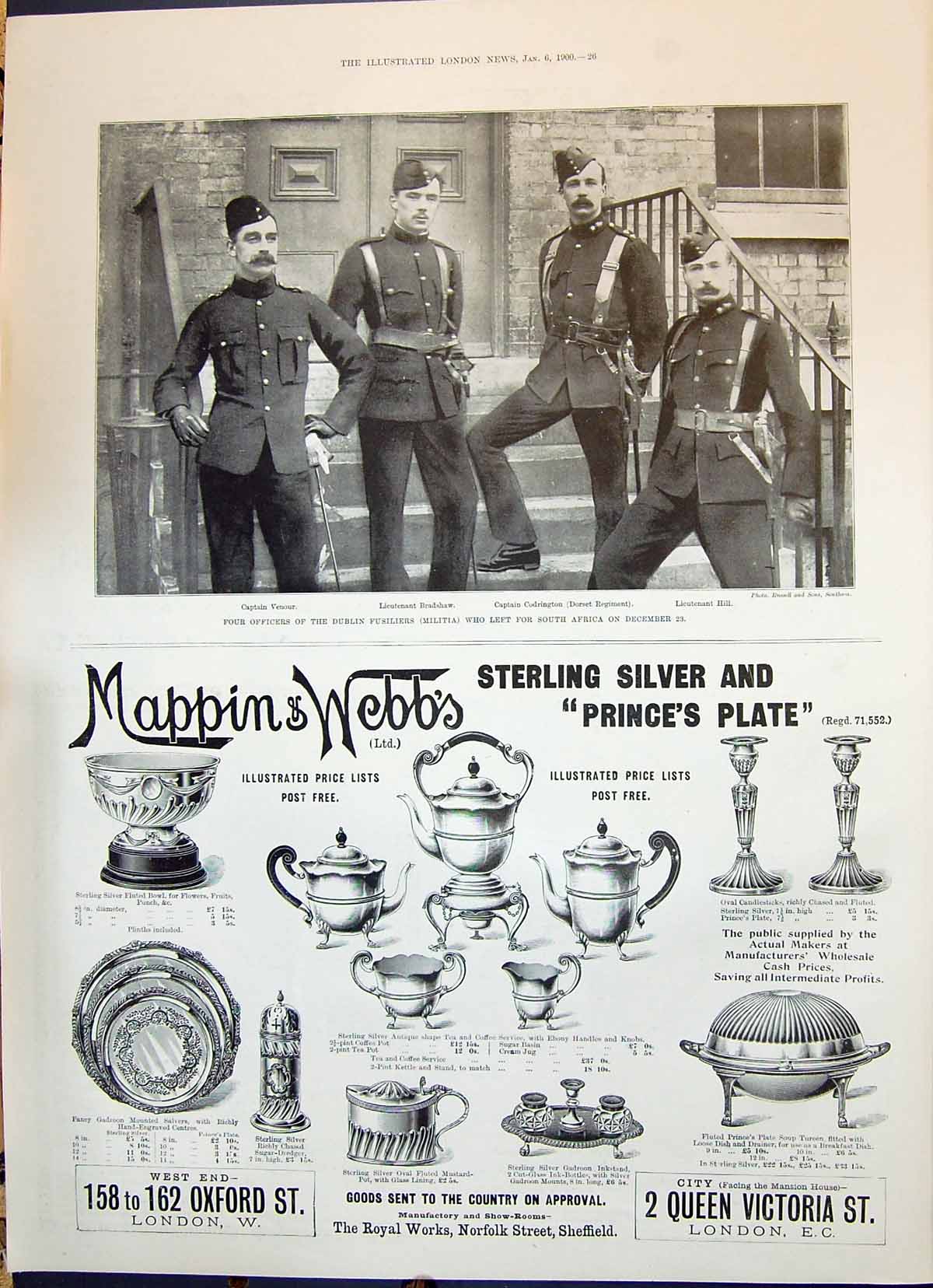 Old 1900 Dublin Fusiliers Venour Bradshaw Codrington Hill Mappin Webb Victorian