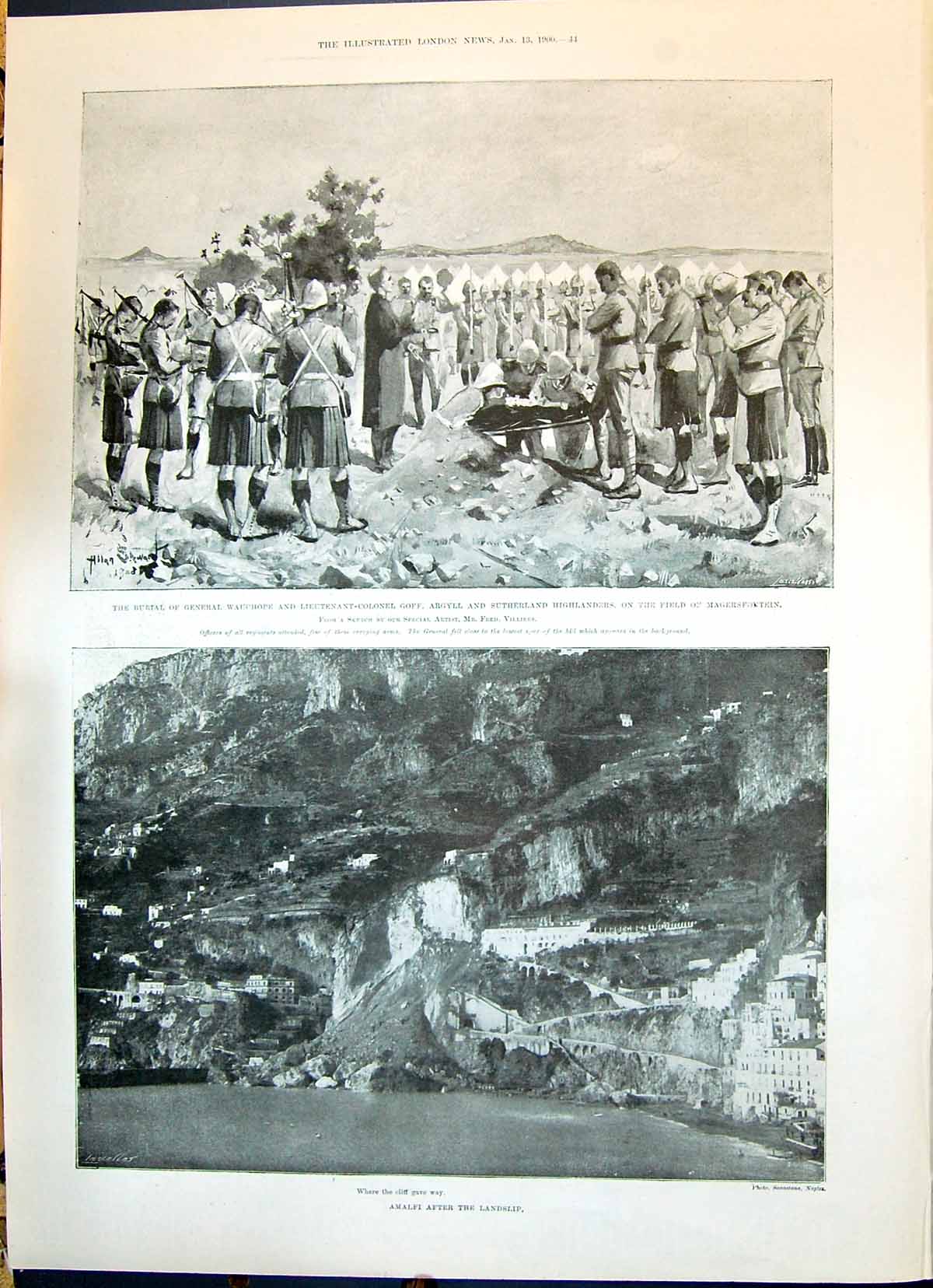 Old 1900 Burial General Wauchope Gf Sutherland Highlanders Amalfi Rob Victorian