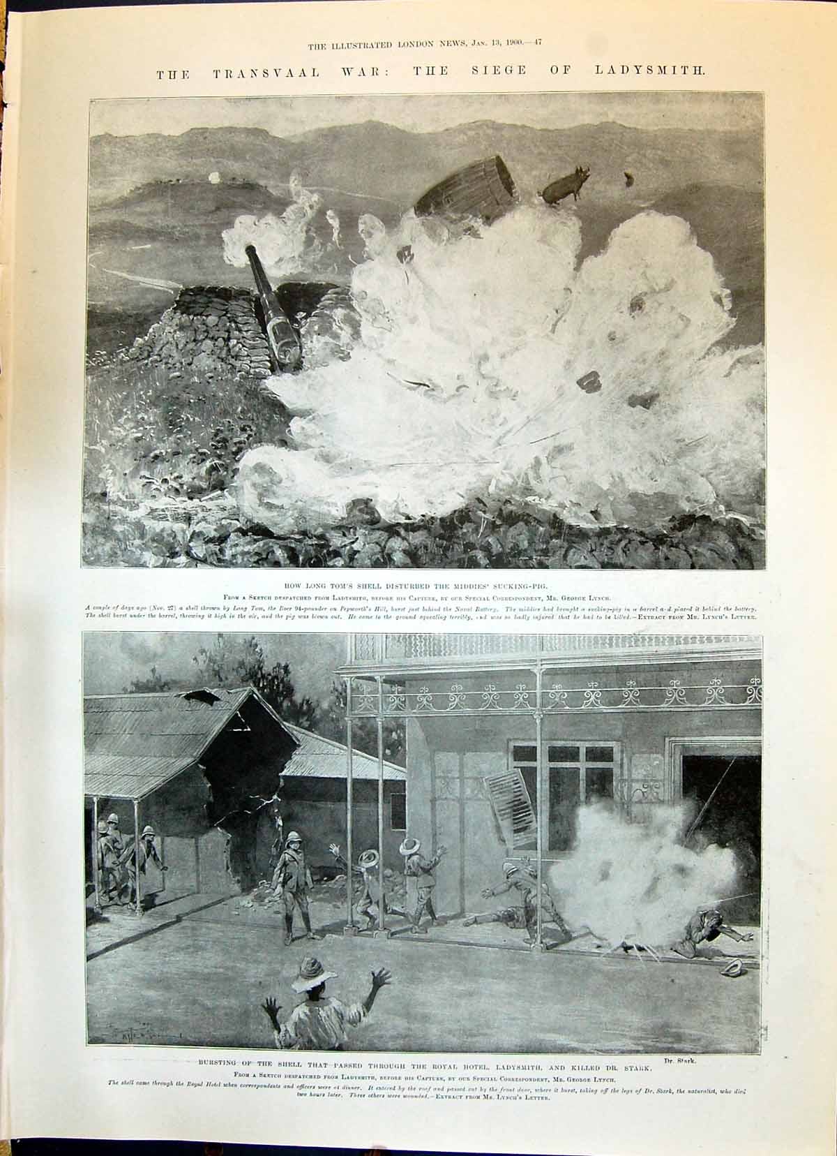 Old 1900 Transvaal War Ladysmith Pepworth Bomb Hotel Stark Mooi Train Victorian