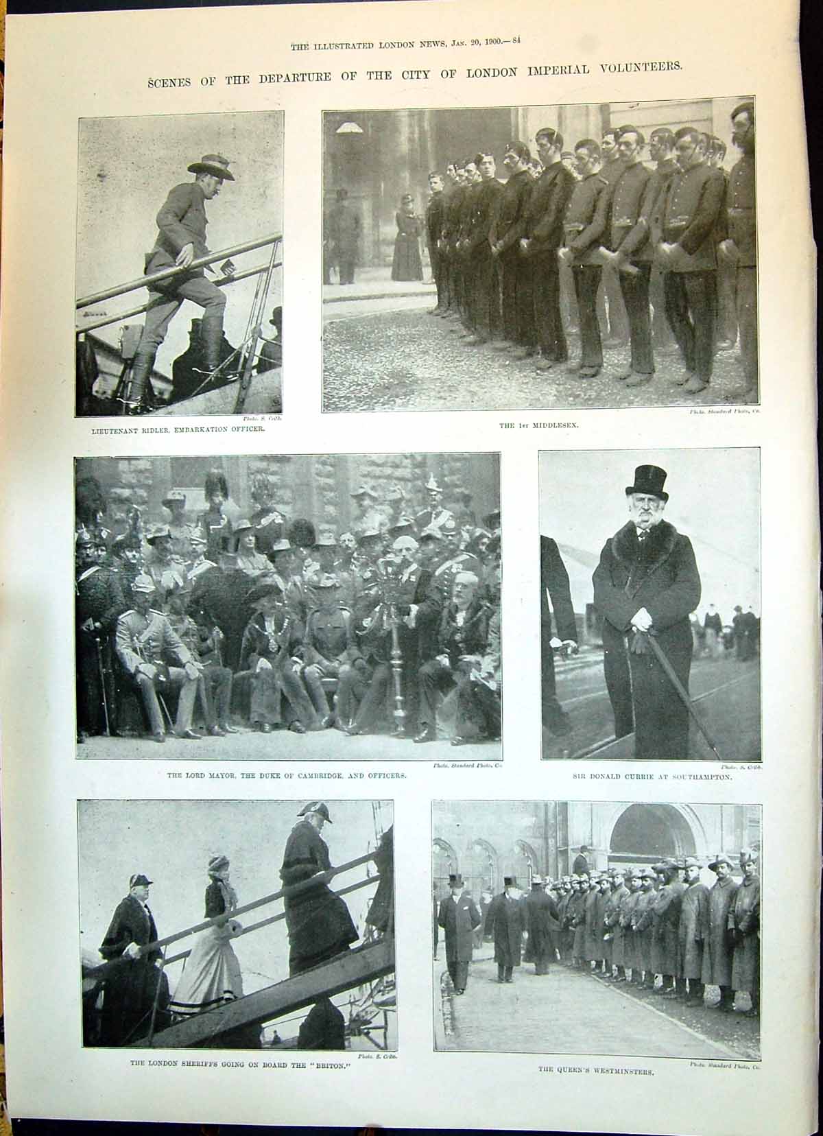 Old 1900 London Imperial Volunteers Ridler Donald Currie Briton Ship Victorian