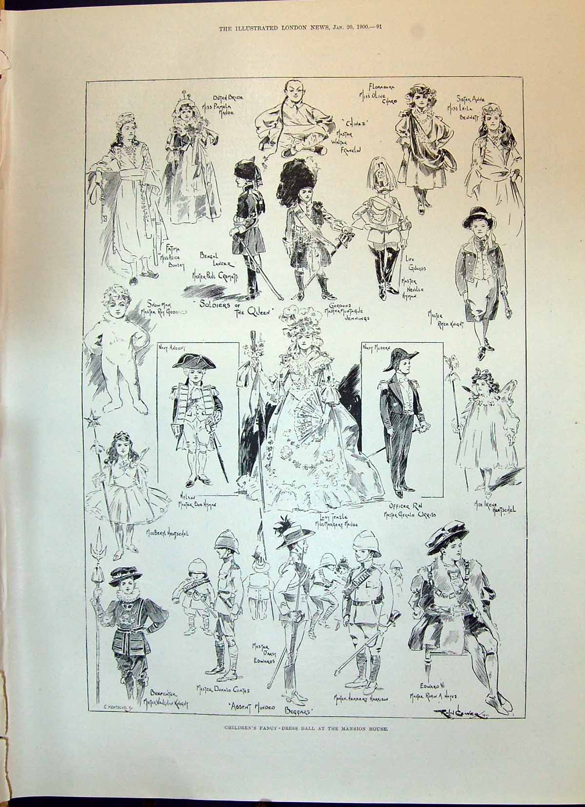 Old 1900 Children Fancy Dress Ball Mansion House Knight Jennings Ladi Victorian