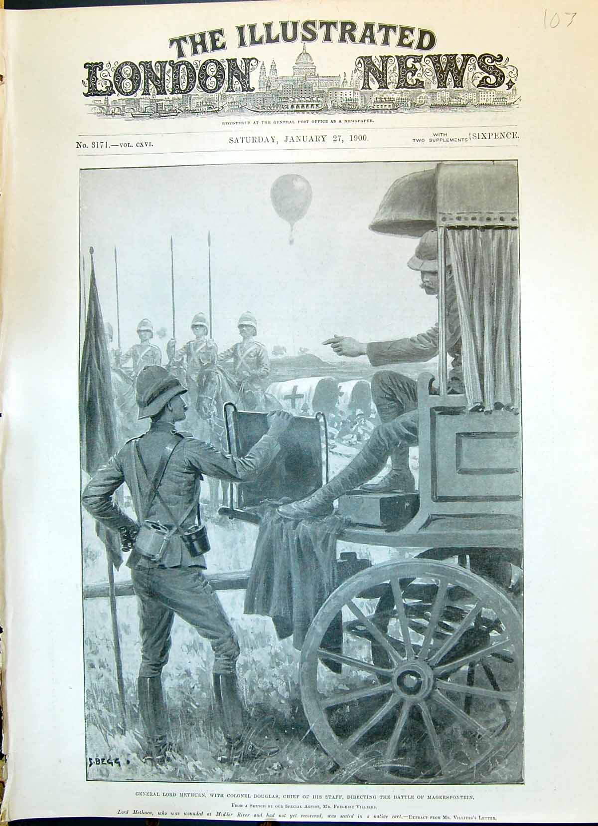 Old 1900 General Lord Methuen Colonel Douglas Battle Magersfontein Wa Victorian