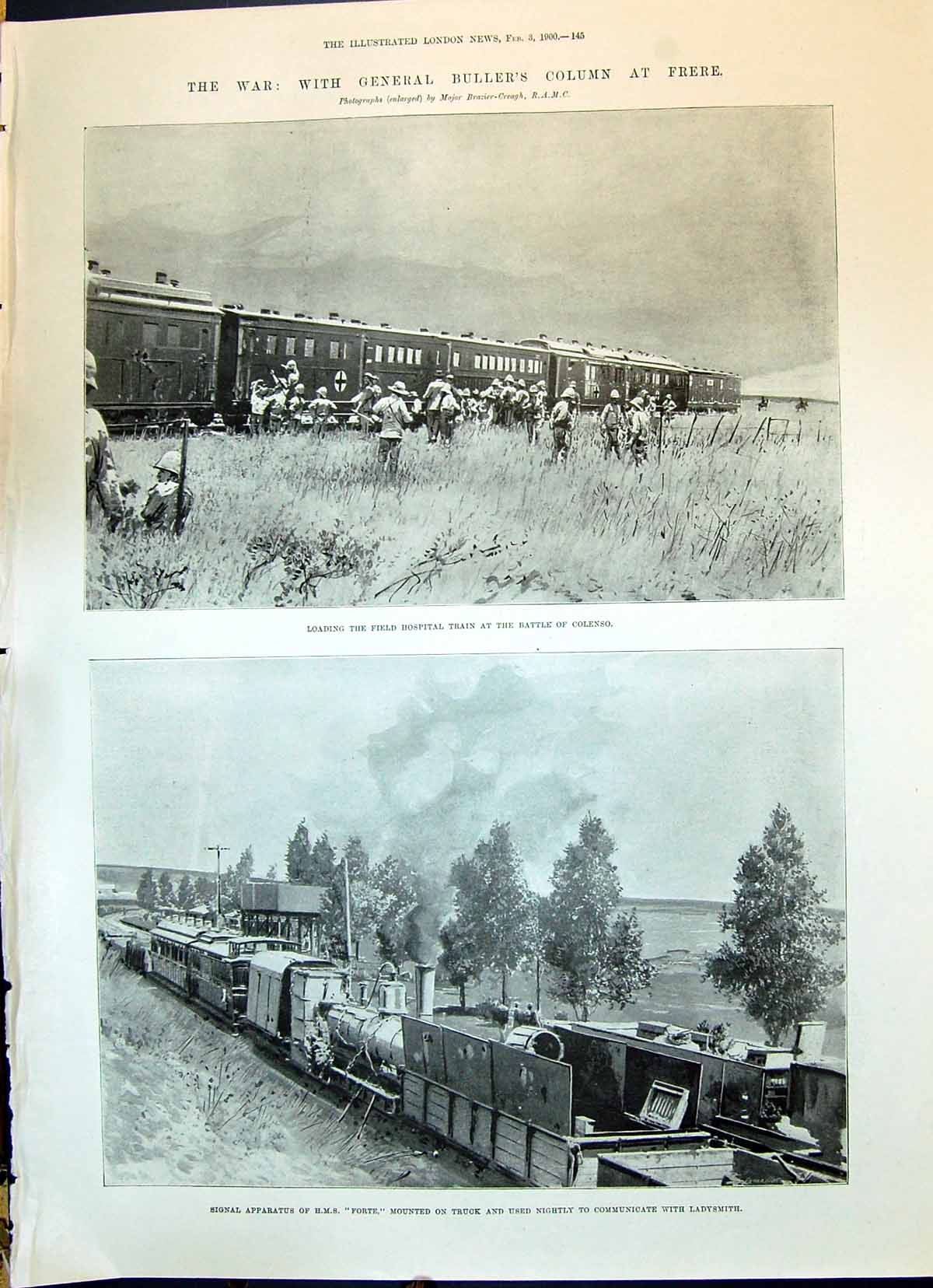 Old 1900 War General Buller Frere Hospital Train Forte Ladysmith Ship Victorian