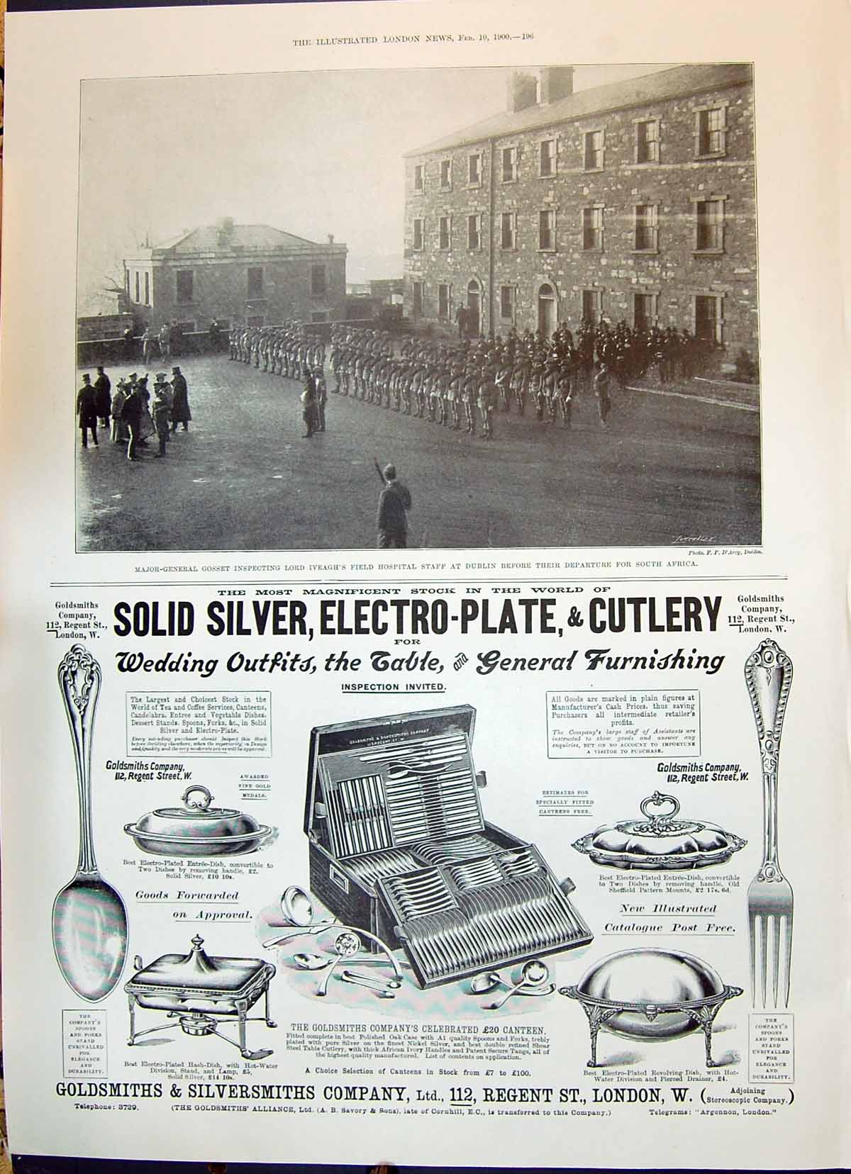 Old Print 1900 Major-General Gosset Lord Iveagh Dublin Gmsith Silversmit 20th