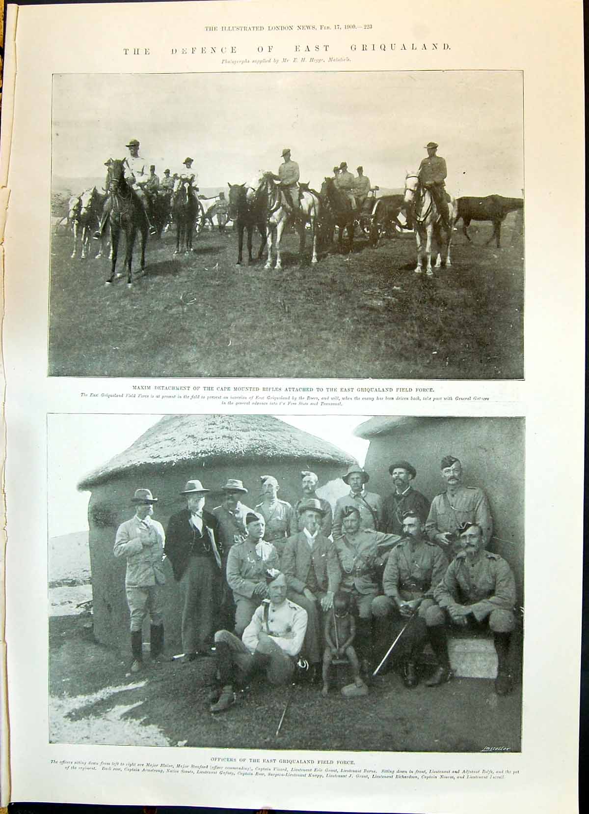Old 1900 Griqualand War Ficers Bugler Dunn Tugela Rudall Shand Litkie Victorian