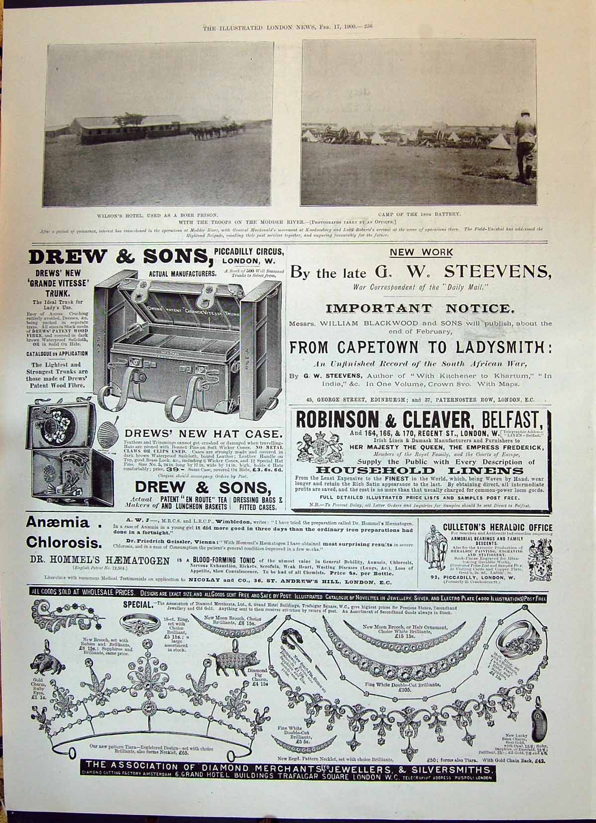 Old Drew Robinson Jewellers Enos' Salt 1900 Wilson'S Hotel Boer Priso Victorian