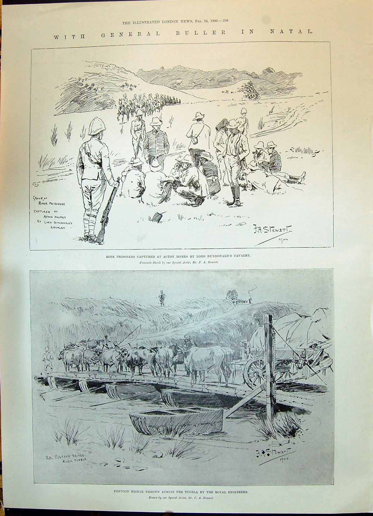 Old 1900 General Bulller Natal War Boer Prisoners Dundonald Pontoon K Victorian