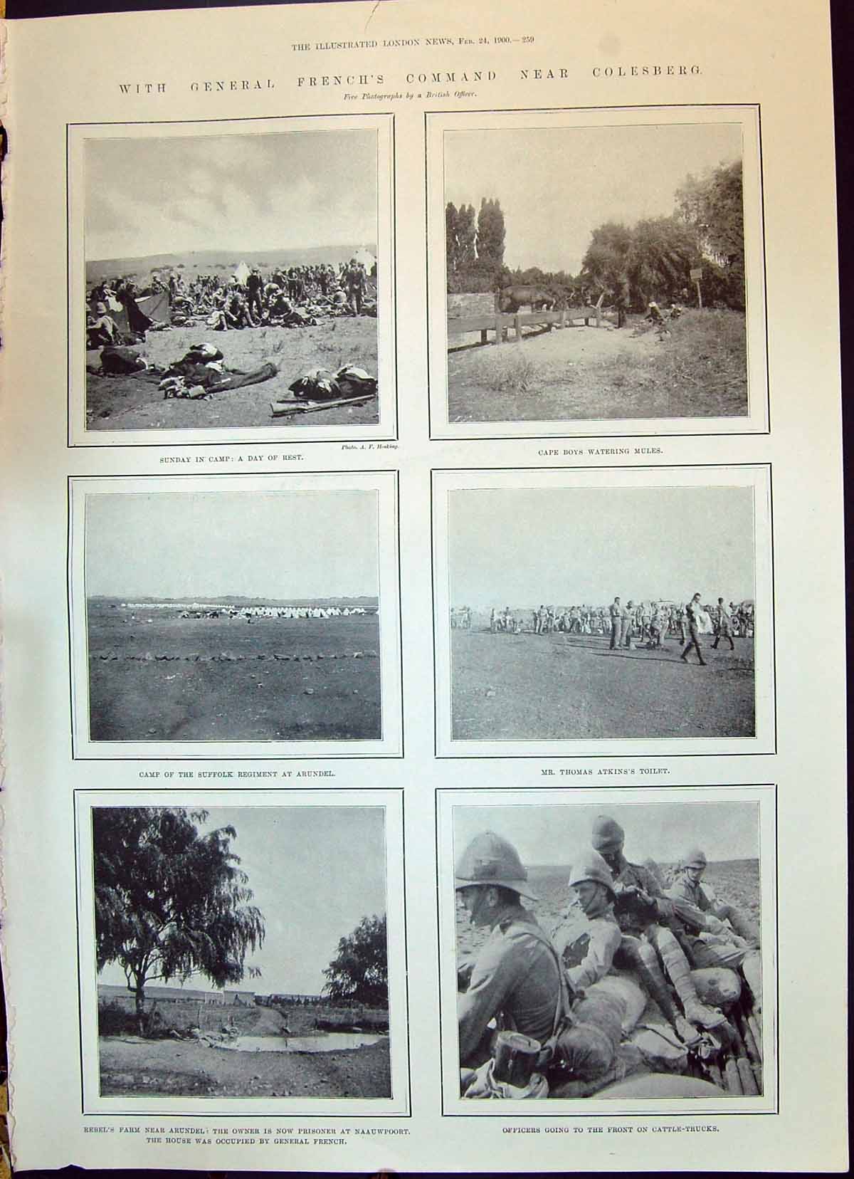 Old 1900 War French Colesberg Atkins Suffolk Arundel Boers Colenso Sh Victorian