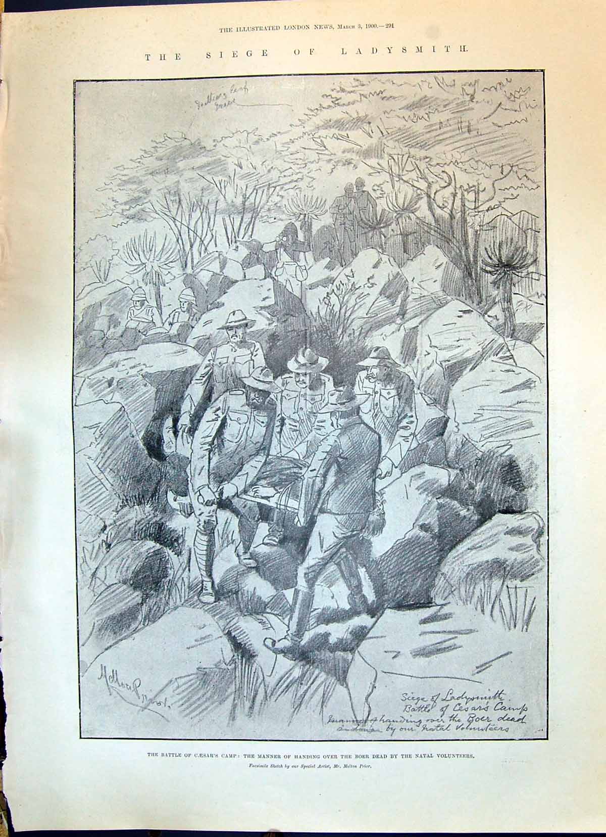 Old 1900 Siege Ladysmith Battle Caesar'S Camp War Berney Bunbury Dewa Victorian