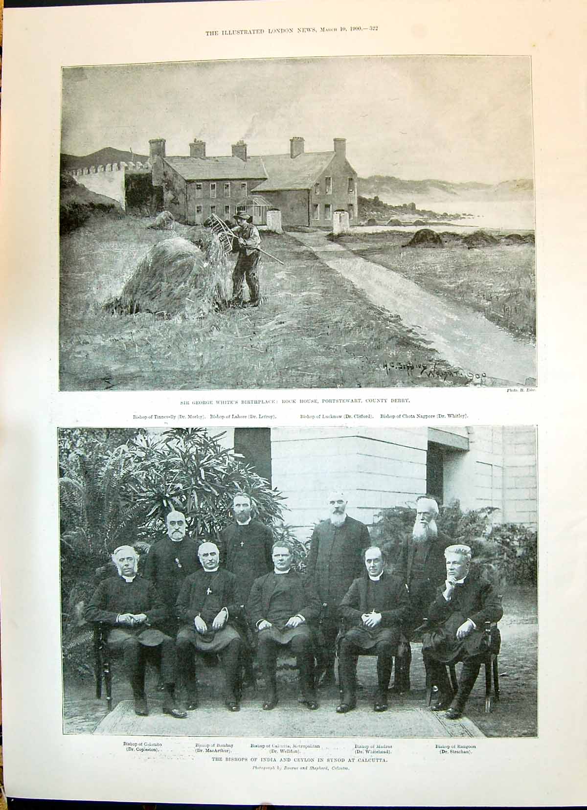 Old 1900 George White Rock House Portstewart Derry Bishop India Welld Victorian