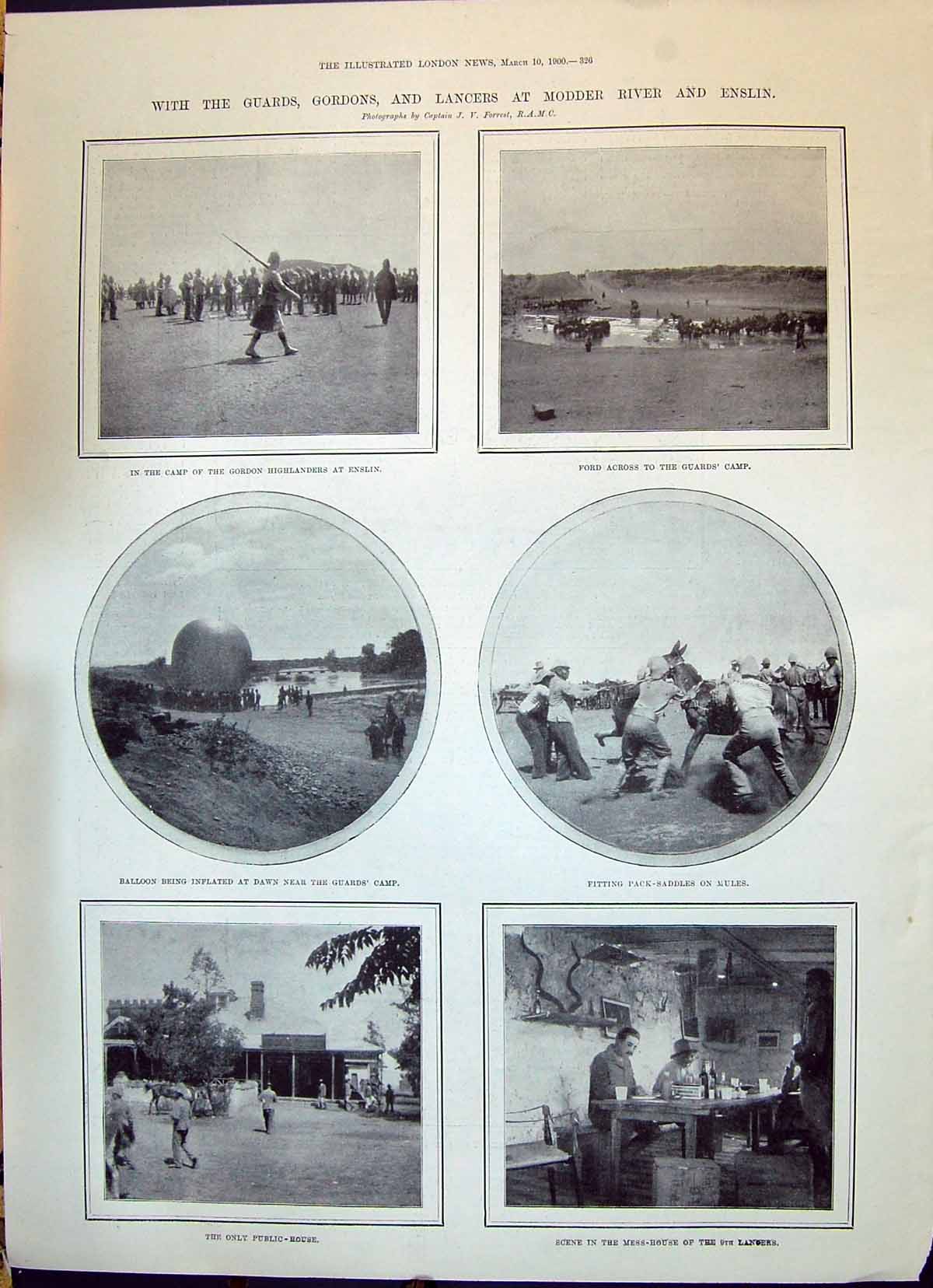 Old 1900 War Gordon Highlanders Enslin Modder River Bisley White Prob Victorian