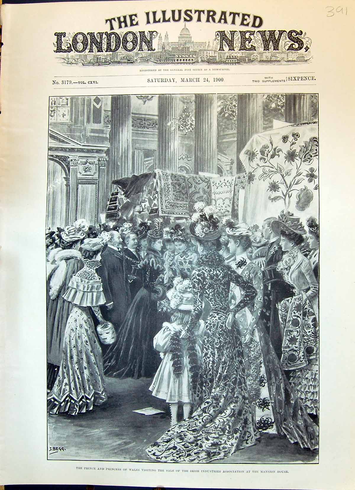Old 1900 Prince Wales Visiting Sale Irish Industries Association Mans Victorian