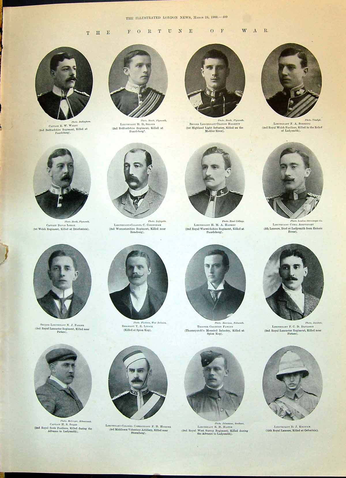 Old 1900 War Selous Hankey Fawcus Parker Keswick Stebbing Arkwright L Victorian