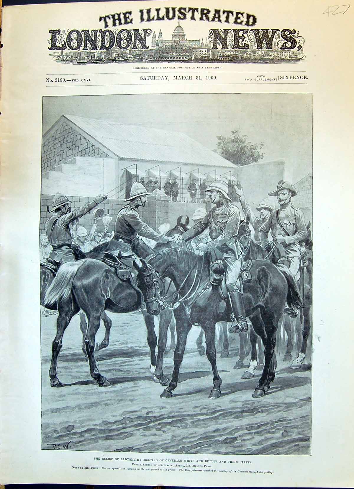 Old 1900 Relief Ladysmith Meeting General White Buller Prison Boer Pr Victorian