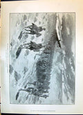 Old Print 1900 War Last March Cronje'S Siers Paardeberg Surrender Horses 20th